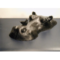 bronze hippo head statue sculpture
